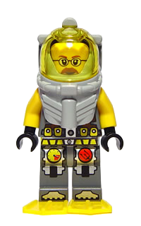 Atlantis Diver 6 - Jeff Fisher - With Yellow Flippers and Trans-Yellow Visor