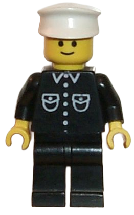 Shirt with 6 Buttons - Black, Black Legs, White Hat