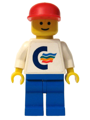 Color Line - White Torso (Sticker) with White Arms, Blue Legs, Red Cap